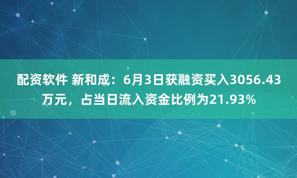 配资软件 新和成：6月3日获融资买入3056.43万元，占当日流入资金比例为21.93%
